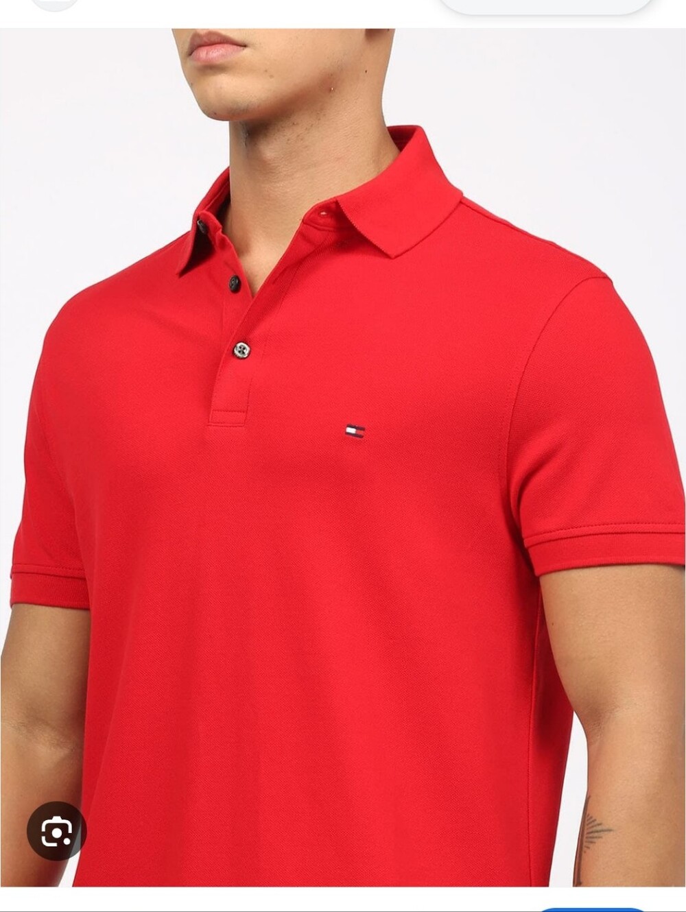 Tommy Hilfiger Men’s Bright Red Polo Shirt with Chest Logo